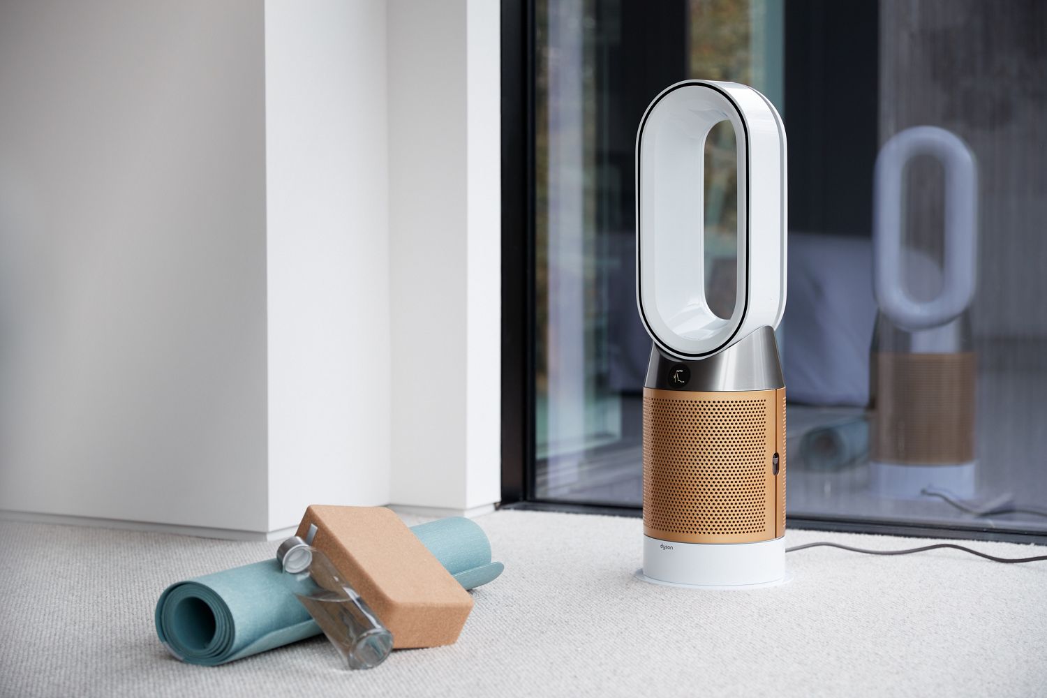 photo d'un purificateur Dyson dans une salle de sport